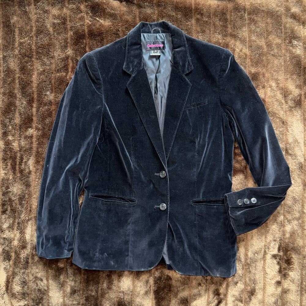 THE‎ Women's Black Velvet Blazer by Collections True Vintage 100% Cotton